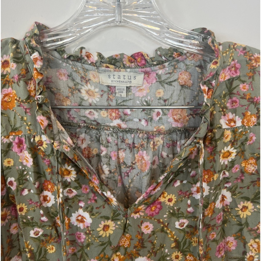 Status By Chenault Tassel Tie Flutter Short Sleev… - image 6